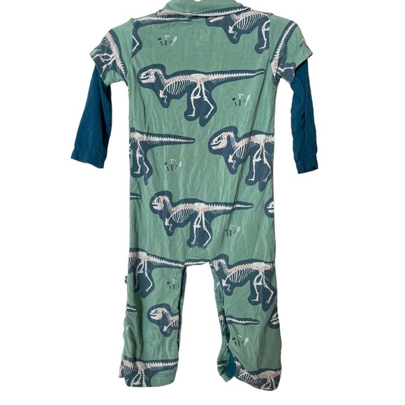 KICKEE PANTS Boys long Sleeve onesie with dinosaurs Size 6-12 months - Picture 3 of 5